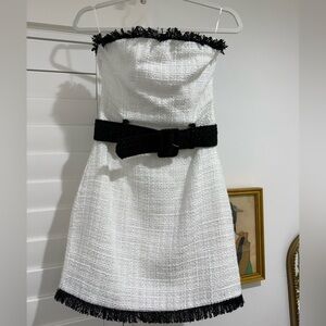 Meshki White and Black tweed Dress